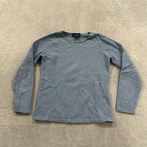 Charter Club 2 ply Cashmere Long Sleeve Knit Sweater Women Small Blue Vtg